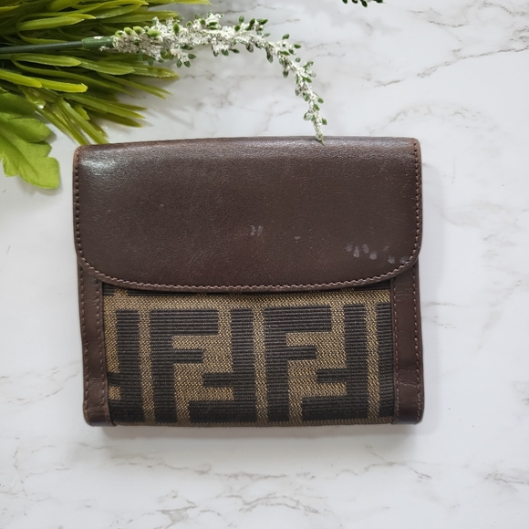 Fendi Zucca Bifold Snap Compact Wallet - Picture 3 of 15